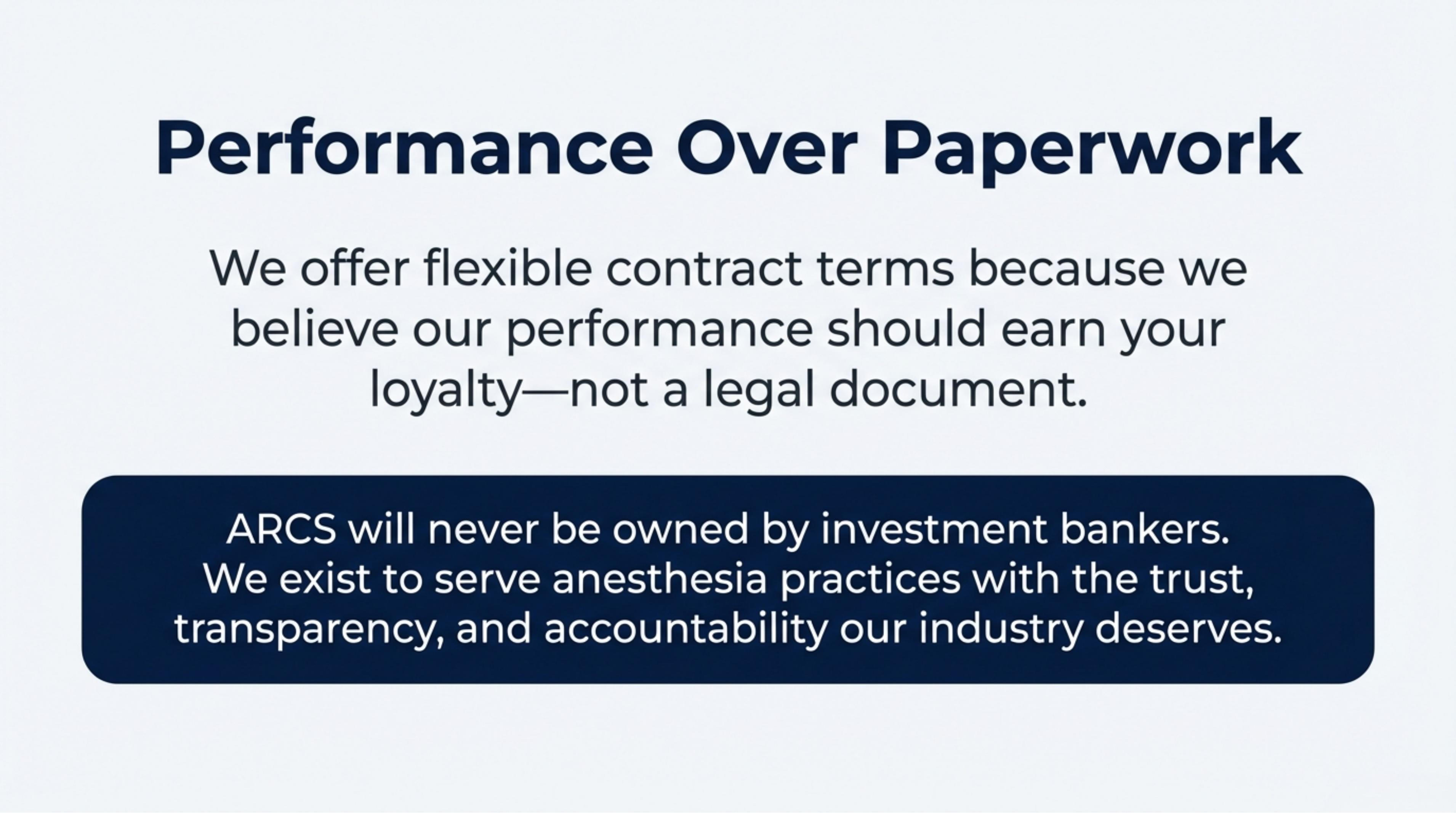 Performance Over Paperwork